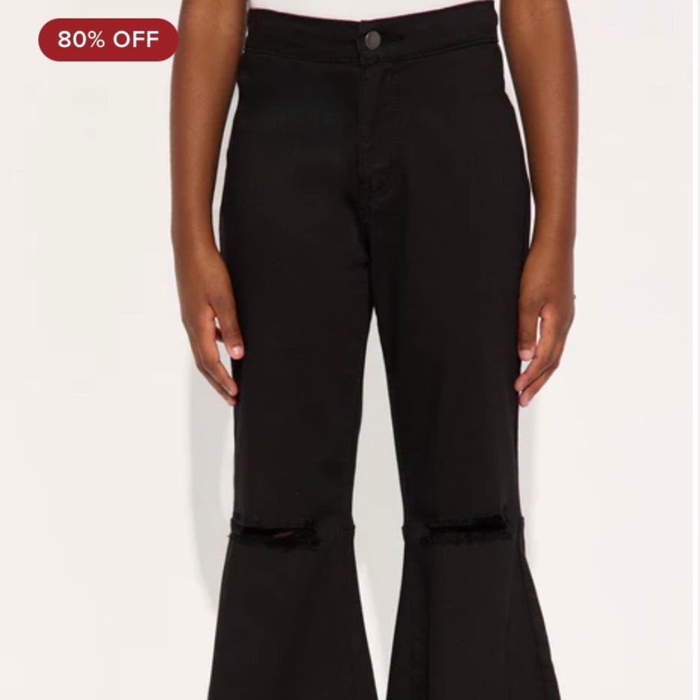 Black Extreme Bell Bottom Jeans Girls